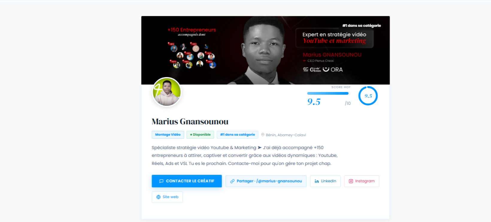 Un portfolio PlexFolio en ligne